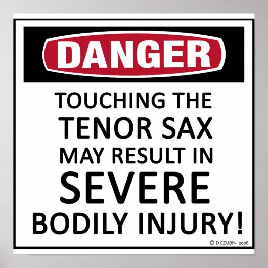 Poster Danger Tenor Sax (Devant)