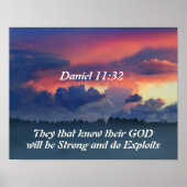 Poster Daniel 11:32 Verse de la Bible (Devant)