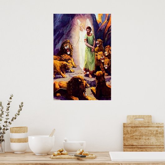 Poster Daniel 6 Dieu protège Daniel contre le harcèlement (Cuisine)