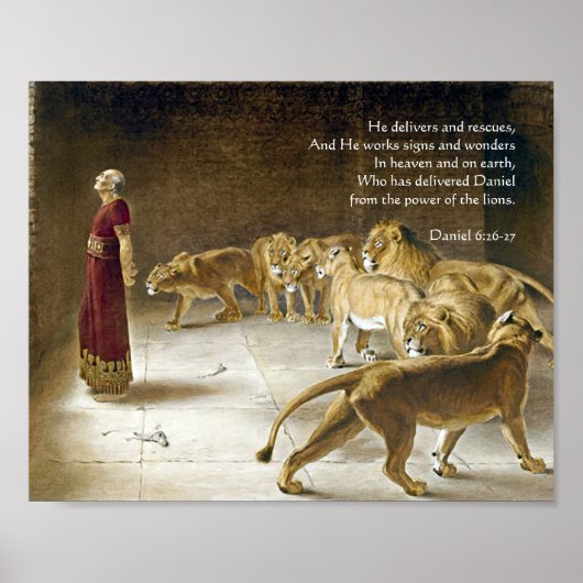 Poster Daniel dans la Bible du Lion Verse Art Scripture (Devant)