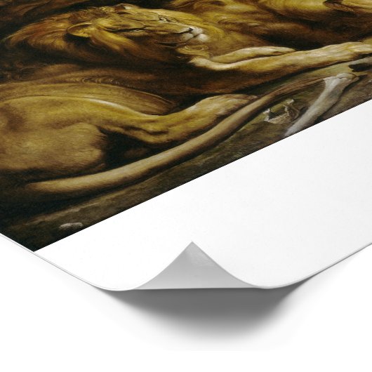 Poster Daniel dans le Den du Lion Peter Paul Rubens peint (Coin)