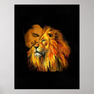 Poster Daniel faisant une sieste sur la tête de lions