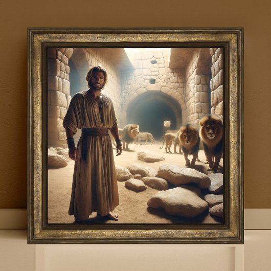Poster Daniel in the Lion Den Christian Bible Art