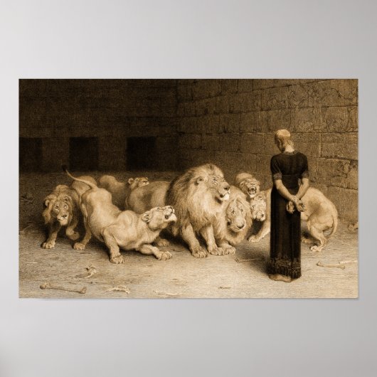 Poster Daniel in the Lions Den, 1875 par Briton Riviere (Devant)