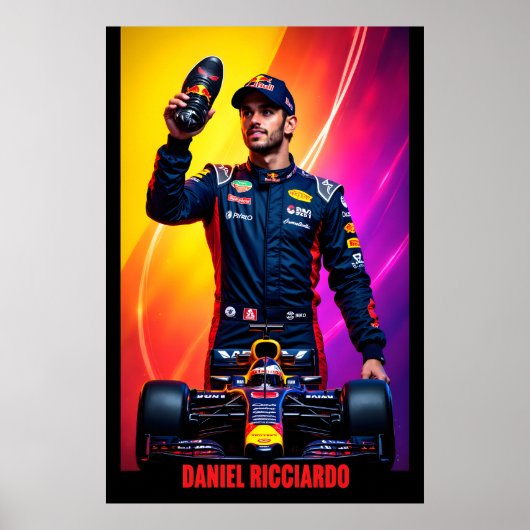 Poster Daniel Ricciardo Formula One Racing Champion (Devant)