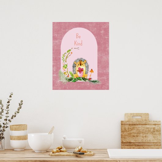 Poster d'animal de hérisson pour bébé de Woodland  (Cuisine)