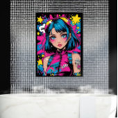 Poster d'Anime Girl - Style Pop Art Moderne Style 