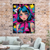 Poster d'Anime Girl - Style Pop Art Moderne Style 