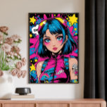 Poster d'Anime Girl - Style Pop Art Moderne Style<br><div class="desc">Ajoutez une personnalité audacieuse à votre espace avec cette affiche animée de fille dans un style pop art moderne. Doté de couleurs saisissantes, d'un design de caractère expressif et d'une touche contemporaine ludique, cet art mural conviendra parfaitement aux fans d'anime, aux amateurs de pop art et à tous ceux qui...</div>