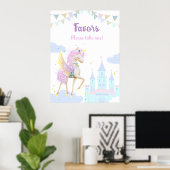 Poster d'anniversaire avec une adorable licorne. (Bureau à domicile)