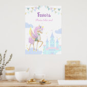 Poster d'anniversaire avec une adorable licorne. (Cuisine)