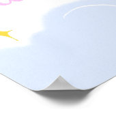 Poster d'anniversaire avec une adorable licorne. (Coin)