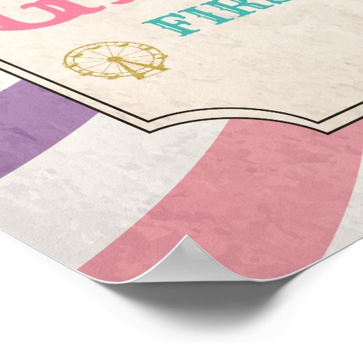 Poster d'anniversaire Carnaval Cirque Affiche de b (Coin)