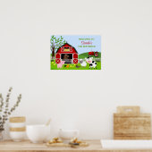 Poster d'anniversaire de Barnyard Farm Animaux (Cuisine)