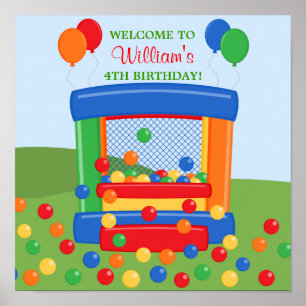 Poster d'anniversaire de Bounce House