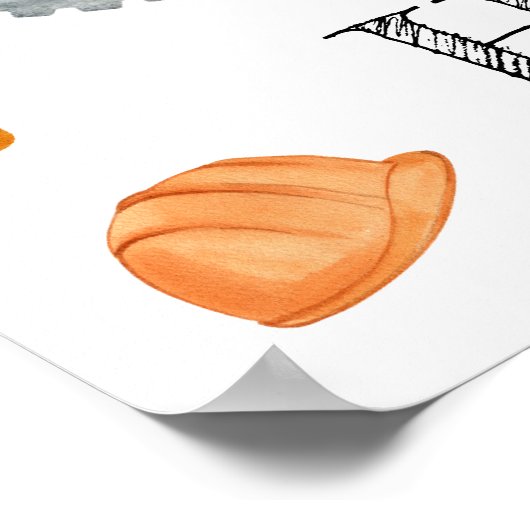 Poster d'anniversaire de construction d'aquarelle (Coin)