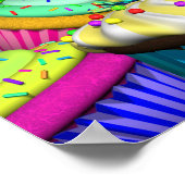 Poster d'anniversaire de Cupcake 24x18" GiggleBell (Coin)