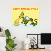 Poster d'anniversaire de dragon personnalisé (Bureau à domicile)