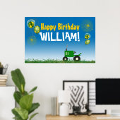 Poster d'anniversaire de Green Tractor (Bureau à domicile)