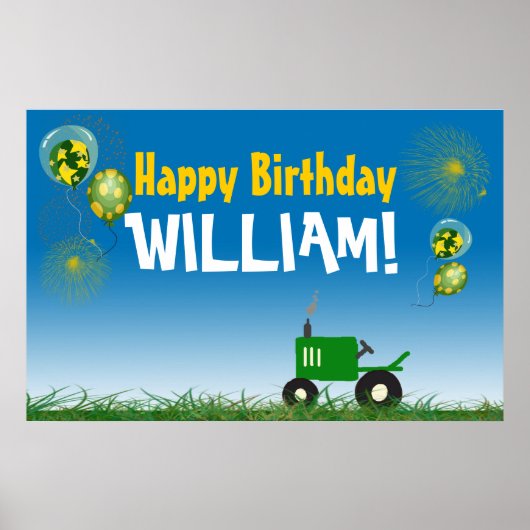 Poster d'anniversaire de Green Tractor (Devant)