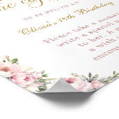 Poster d'anniversaire de la capsule temps rose vif (Coin)