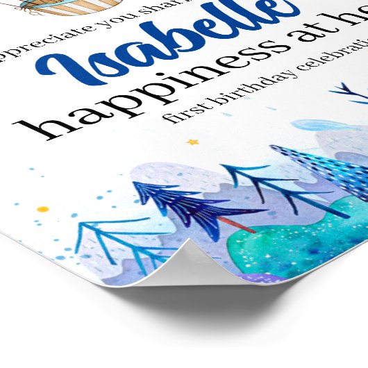 Poster d'anniversaire de la fille Teddy Bear Hot A (Coin)