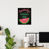 Poster d'anniversaire de la pastèque, signe Welcom (Bureau à domicile)