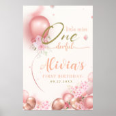 Poster d'anniversaire de Little Miss ONEderful ros (Devant)