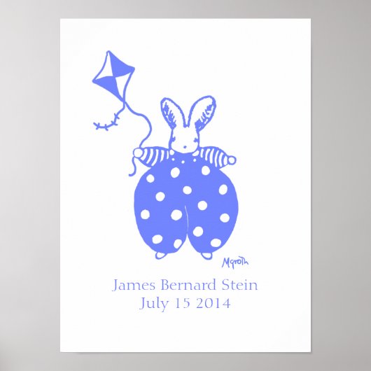 Poster d'anniversaire du garçon Bunny (Devant)