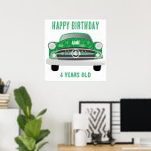 Poster d'anniversaire du Garçon de la Voiture Moye (Bureau à domicile)