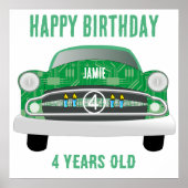 Poster d'anniversaire du Garçon de la Voiture Moye (Devant)