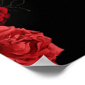 Poster d'anniversaire du Mariage Floral Rouge pers (Coin)