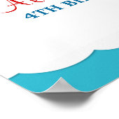 Poster d'anniversaire du petit avion mignon (Coin)