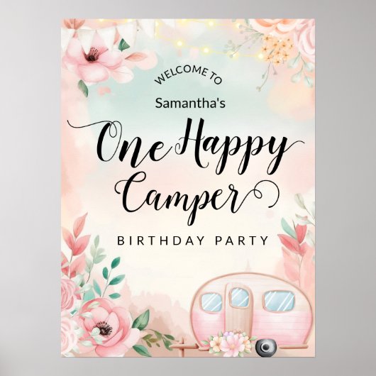 Poster d'anniversaire d'un joyeux Camper (Devant)