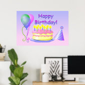 Poster d'anniversaire heureux (Bureau à domicile)