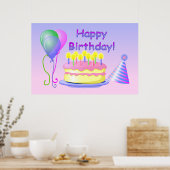Poster d'anniversaire heureux (Cuisine)