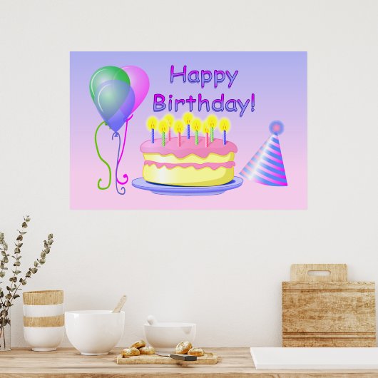 Poster d'anniversaire heureux (Cuisine)