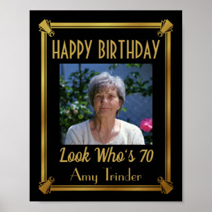 Poster d'anniversaire heureux avec votre photo