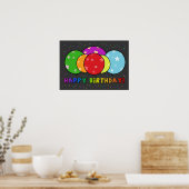 Poster d'anniversaire heureux Rainbow Balloons (Cuisine)