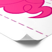 Poster d'anniversaire personnalisé Pony rose heure (Coin)