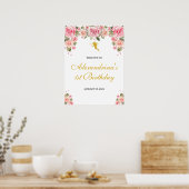Poster d'anniversaire Pink and Gold Fairy (Cuisine)