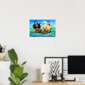 Poster Danny Duck le Pirate. (Bureau à domicile)