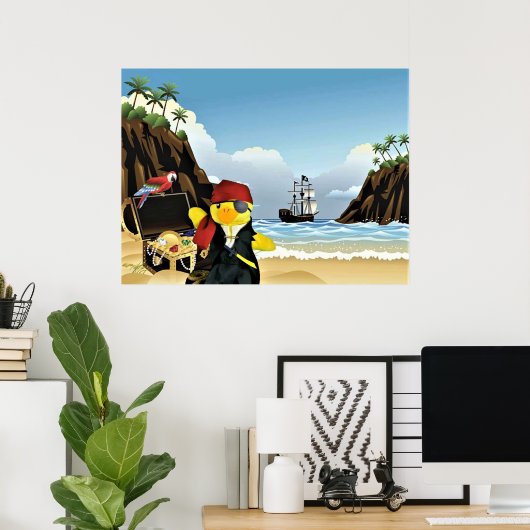 Poster Danny Duck le Pirate. (Bureau à domicile)