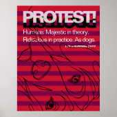 Poster Danois Géant Proteste Les Humains Sont Ridicules (Devant)
