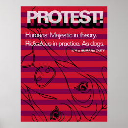 Poster Danois Géant Proteste Les Humains Sont Ridicules