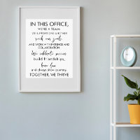Dans ce bureau, nous sommes une équipe – Travail i