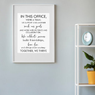 Poster Dans ce bureau, nous sommes une équipe – Travail i