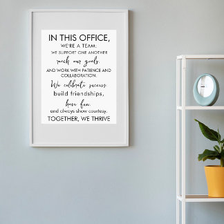 Poster Dans ce bureau, nous sommes une équipe – Travail i