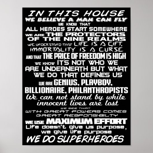 Poster Dans Cette Chambre, Nous Faisons Des Superhéros (Devant)