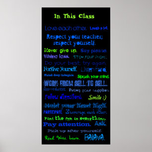 Poster Dans cette classe, aimez-vous l'un l'autre., riez 